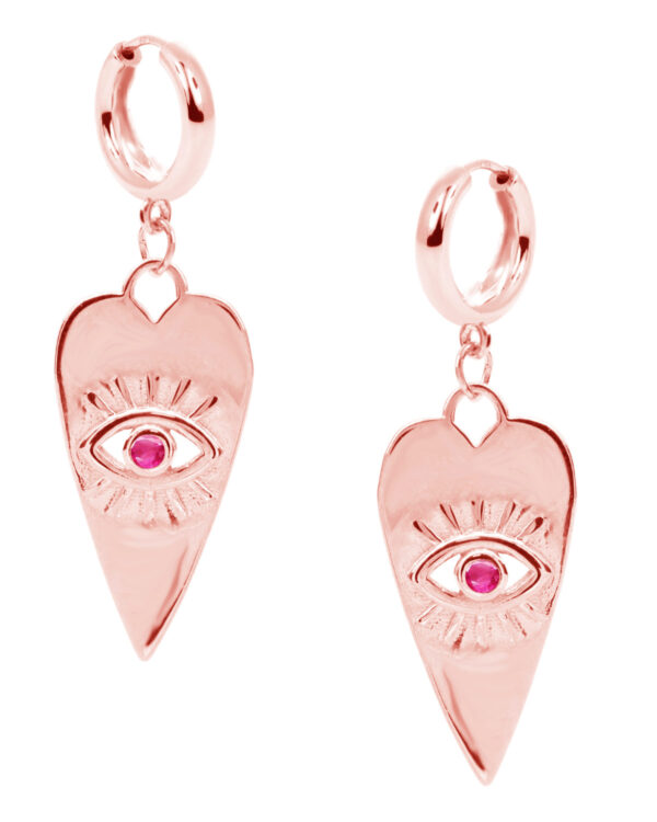 Ένα όμορφο και μοντέρνο ζευγάρι σκουλαρίκια από ροζ επιχρυσωμένο ασήμι 925 της σειράς KIKI. Δώστε στυλ στην εμφάνισή σας με αυτό το υπέροχο κόσμημα.