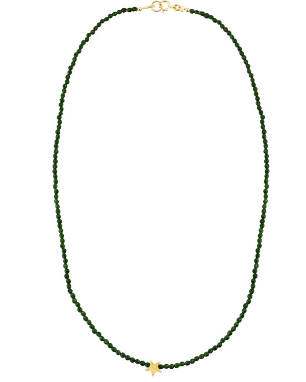Κολιέ KIKI με πράσινο Sandstone και επιχρυσωμένο ασήμι 925 σε σχήμα αστεριού